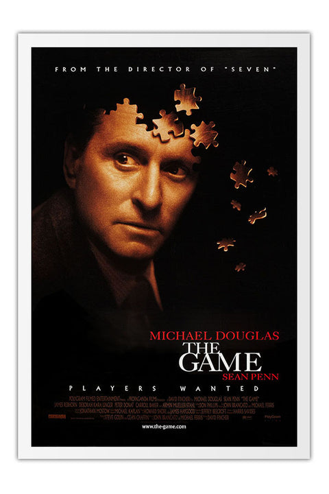 Poster Vidas em Jogo the Game Michael Douglas David Fincher - Cult - Filmes - Moldura branca