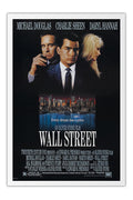 Poster Wall Street Poder e Cobica Michael Douglas - Clássico - Filmes - Moldura branca