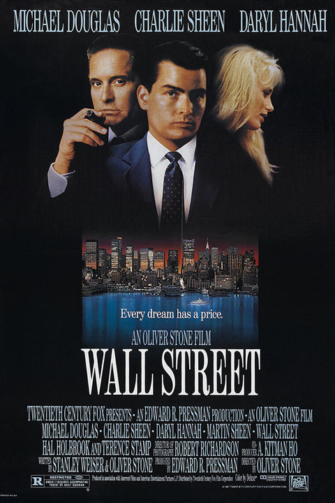 Poster Wall Street Poder e Cobica Michael Douglas - Clássico - Filmes - Pôster sem moldura