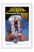 Poster 007 os Diamantes São Eternos James Bond - Clássico - Filmes - Moldura branca
