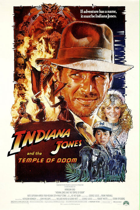 Poster Indiana Jones e o Templo da Perdicao - Aventura - Clássico - Filmes - Pôster sem moldura