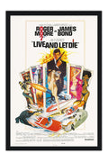 Poster James Bond 007 Live and Let Die Espionagem - Retrô - Filmes - Moldura preta