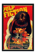 Poster Pulp Fiction: Tempo de Violência Crime Thriller - Retrô - Filmes - Moldura preta