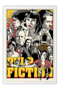 Poster Pulp Fiction: Tempo de Violência Crime Thriller - Retrô - Filmes - Moldura branca