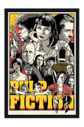 Poster Pulp Fiction: Tempo de Violência Crime Thriller - Retrô - Filmes - Moldura preta