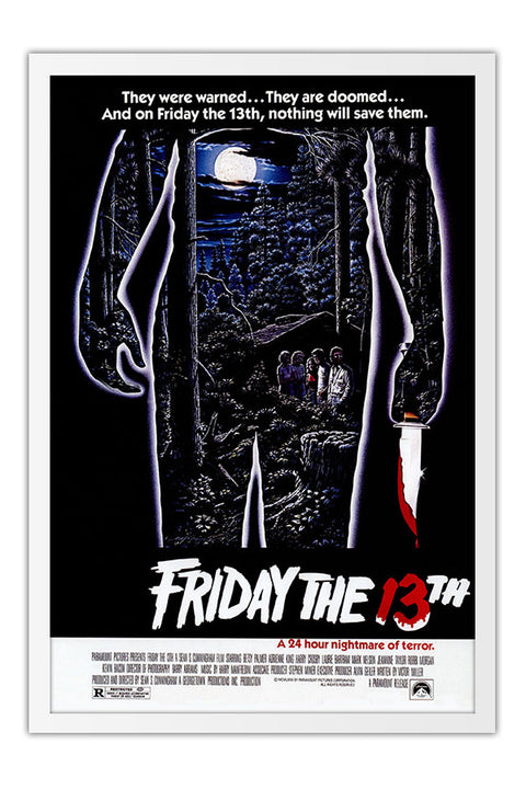 Poster Sexta-Feira 13 Jason - Terror - Retrô - Filmes - Moldura branca