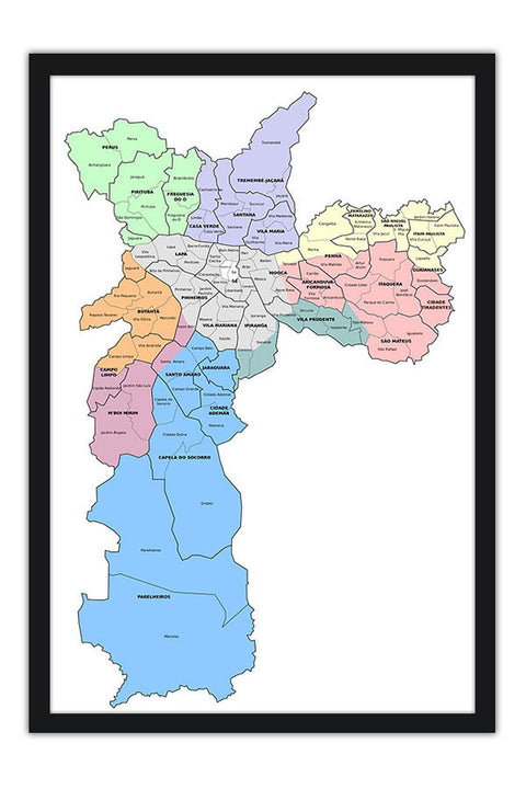 Poster Mapa da Cidade de São Paulo - Educativo