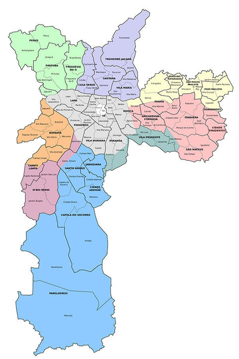 Poster Mapa da Cidade de São Paulo - Educativo