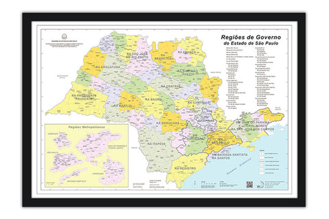 Poster Mapa do Estado de São Paulo - Educativo