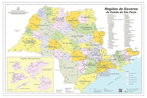 Poster Mapa do Estado de São Paulo - Educativo