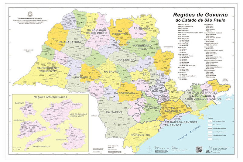 Poster Mapa do Estado de São Paulo - Educativo