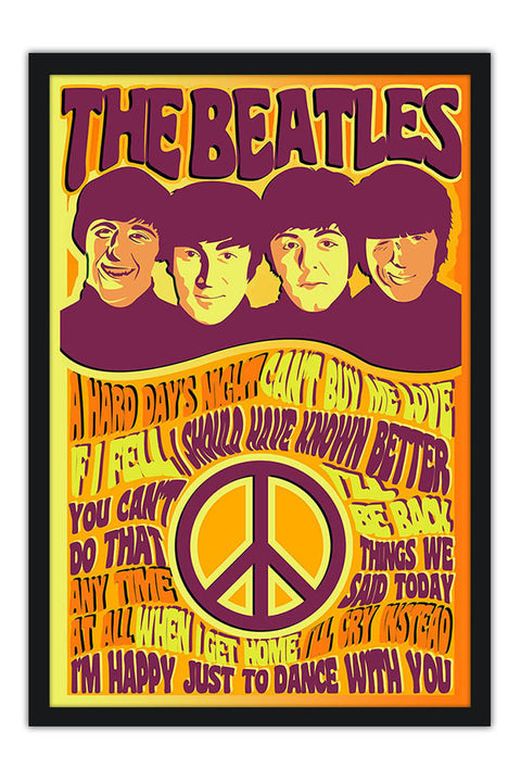 Poster  Beatles Alternativo - Paz E Amor - Bandas de Rock