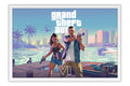 Poster GTA VI - Grand Theft Auto 6 - Ação - Mundo Aberto - Games - Moldura branca