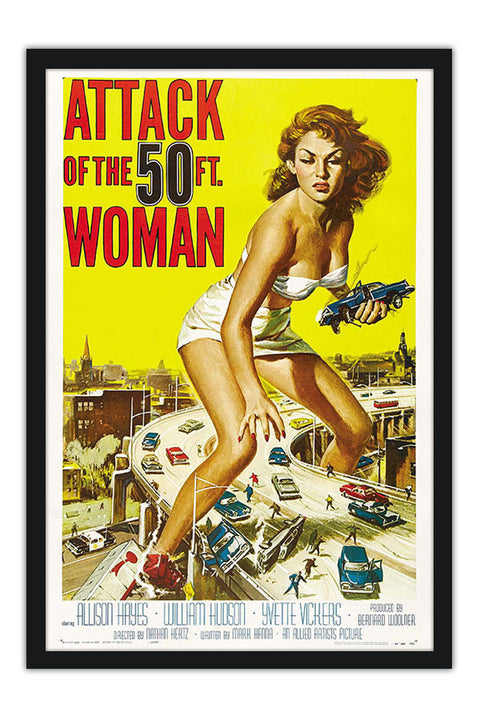 Poster Attack of the 50ft Woman - O Ataque da Mulher de 15 Metros - Vintage - Retrô - Filmes