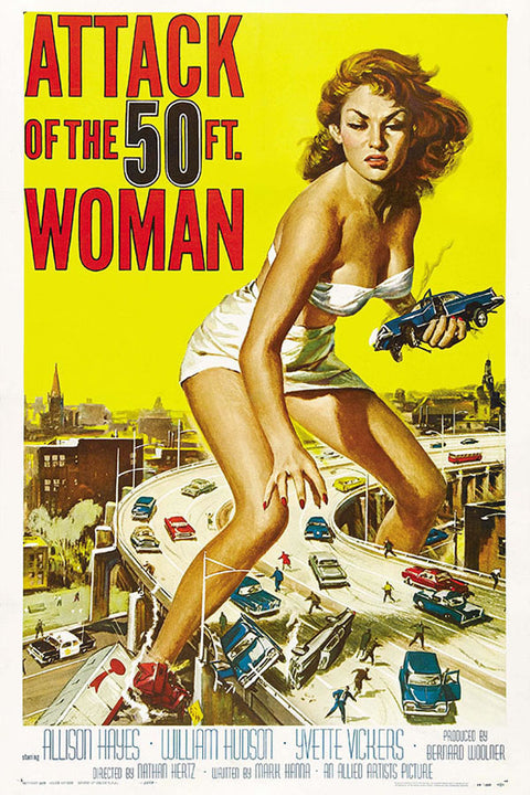 Poster Attack of the 50ft Woman - O Ataque da Mulher de 15 Metros - Vintage - Retrô - Filmes