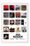 Poster Bad Religion - Discografia - Punk Rock - Bandas de Rock - Moldura branca