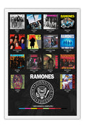Poster Ramones - Discografia - Punk Rock - Bandas de Rock - Moldura branca