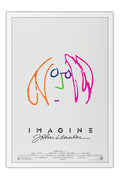 Poster John Lennon - Imagine - Retrato Minimalista - Bandas de Rock - Moldura branca