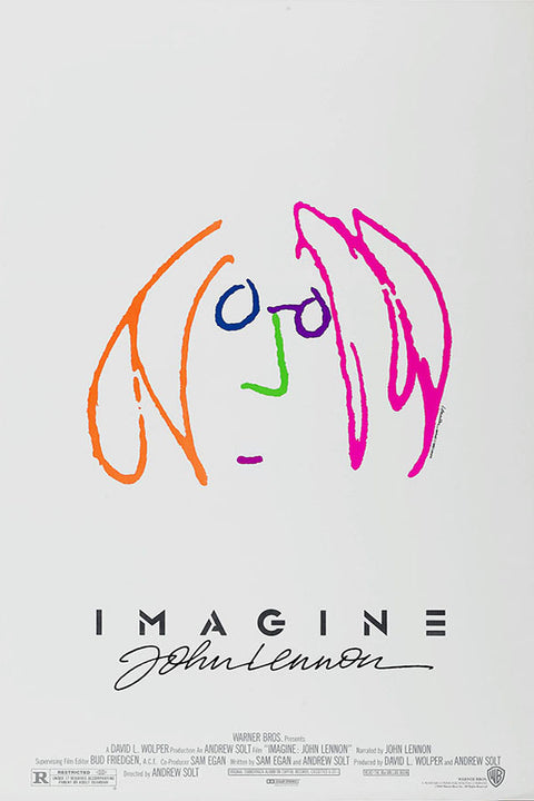 Poster John Lennon - Imagine - Retrato Minimalista - Bandas de Rock - Pôster sem moldura
