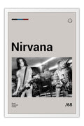 Poster Nirvana - Bandas de Rock - Moldura branca