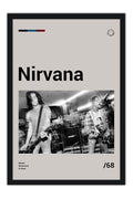 Poster Nirvana - Bandas de Rock - Moldura preta