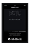 Poster AC/DC Back in Black - Blackprint - Bandas de Rock - Moldura preta