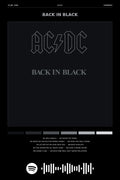 Poster AC/DC Back in Black - Blackprint - Bandas de Rock - Pôster sem moldura