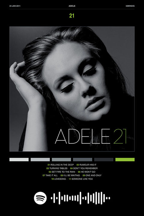 Poster Adele 21 - Blackprint - Artistas Pop - Pôster sem moldura