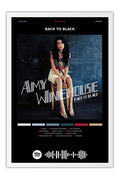 Poster Amy Winehouse Back to Black - Blackprint - Artistas Pop - Moldura branca