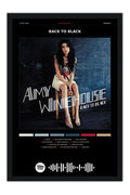 Poster Amy Winehouse Back to Black - Blackprint - Artistas Pop - Moldura preta