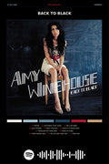 Poster Amy Winehouse Back to Black - Blackprint - Artistas Pop - Pôster sem moldura