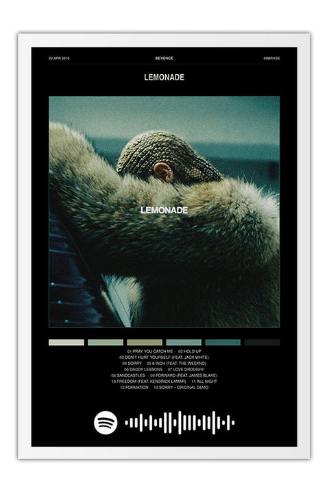 Poster Beyoncé Lemonade - Blackprint - Artistas Pop - Moldura branca