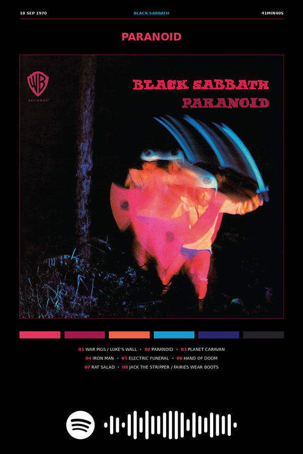 Poster Black Sabbath Paranoid - Blackprint - Bandas de Rock - Pôster sem moldura