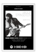 Poster Bruce Springsteen Born to Run - Blackprint - Artistas do Rock - Moldura branca