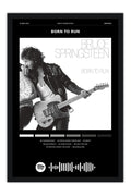 Poster Bruce Springsteen Born to Run - Blackprint - Artistas do Rock - Moldura preta