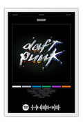 Poster Daft Punk Discovery - Blackprint - Música Eletrônica - Moldura branca