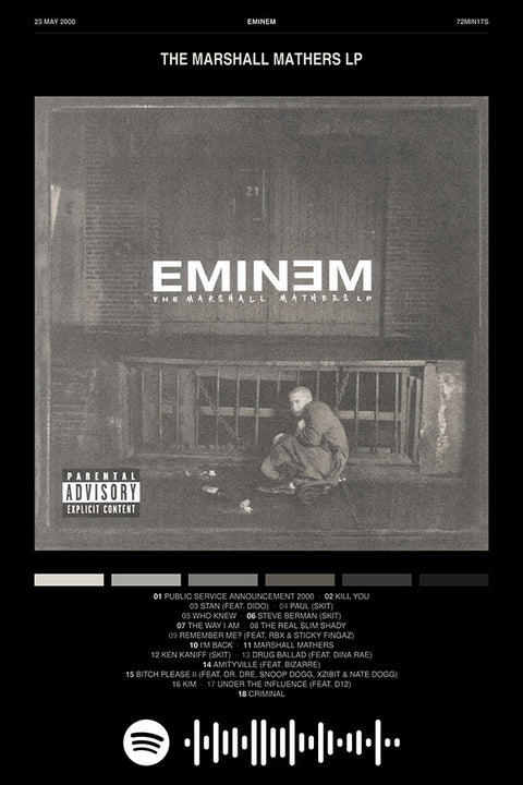 Poster Eminem the Marshall Mathers LP - Blackprint - Hip Hop - Pôster sem moldura