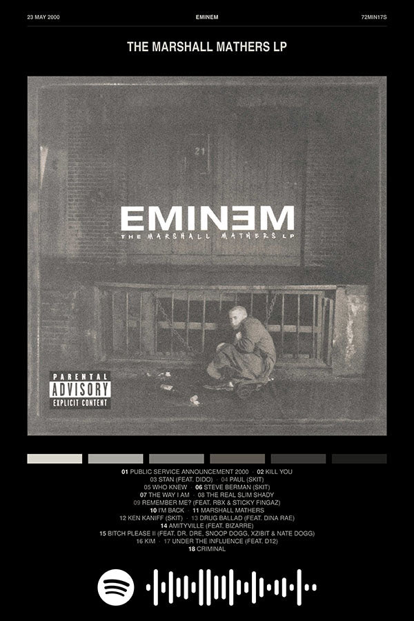 Poster Eminem the Marshall Mathers LP - Blackprint - Hip Hop - Pôster sem moldura