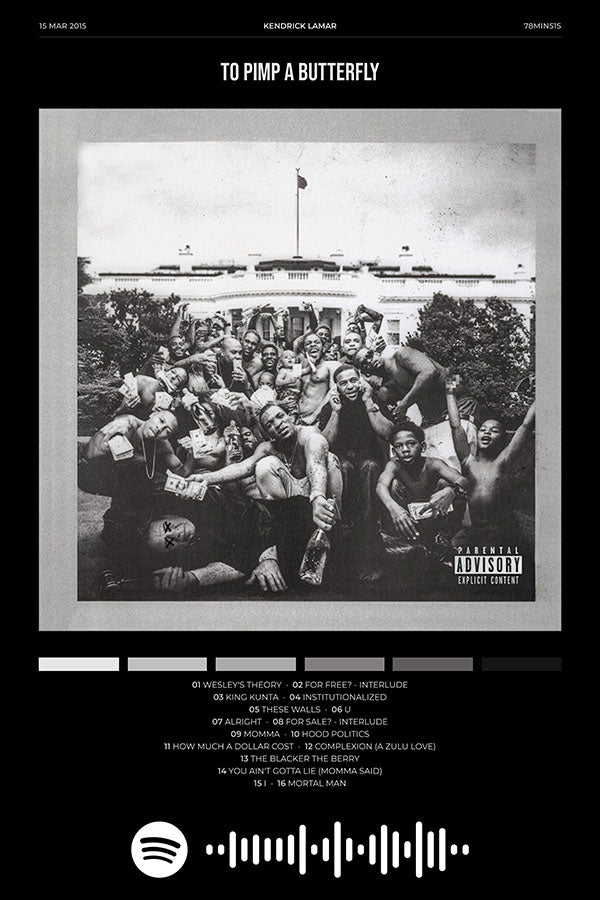 Poster Kendrick Lamar to Pimp a Butterfly - Blackprint - Hip Hop - Pôster sem moldura