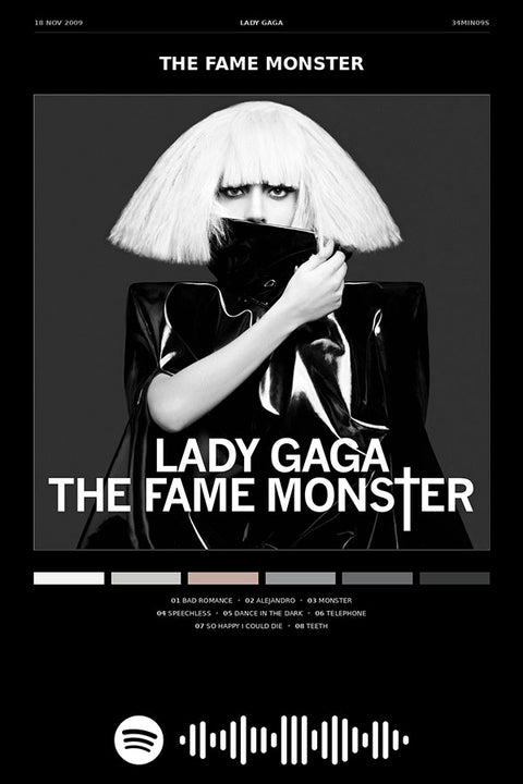 Poster Lady Gaga the Fame Monster - Blackprint - Artistas Pop - Pôster sem moldura