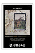 Poster Led Zeppelin Led Zeppelin IV - Blackprint - Bandas de Rock - Moldura branca