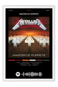 Poster Metallica Master of Puppets - Blackprint - Bandas de Rock - Moldura branca