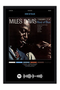 Poster Miles Davis Kind of Blue - Blackprint - Jazz - Moldura preta
