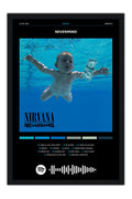 Poster Nirvana Nevermind - Blackprint - Bandas de Rock - Moldura preta