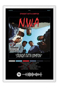 Poster N.W.A. Straight Outta Compton - Blackprint - Hip Hop - Moldura branca