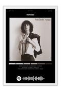 Poster Patti Smith Horses - Blackprint - Artistas do Rock - Moldura branca