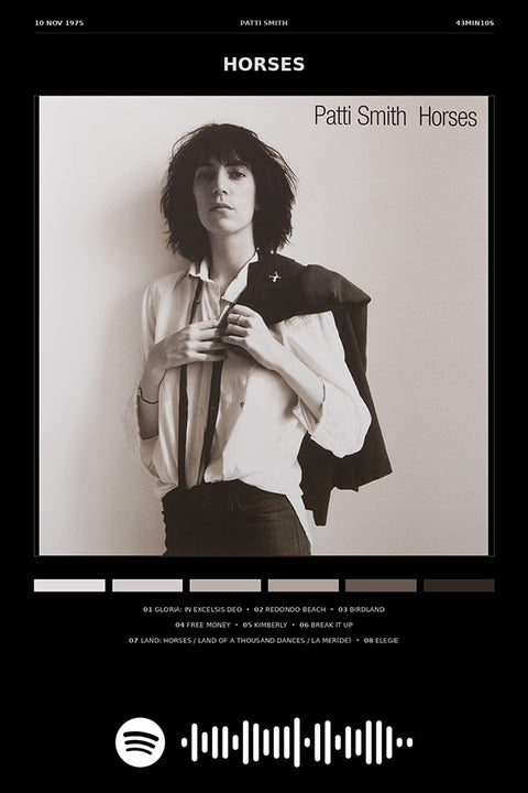 Poster Patti Smith Horses - Blackprint - Artistas do Rock - Pôster sem moldura