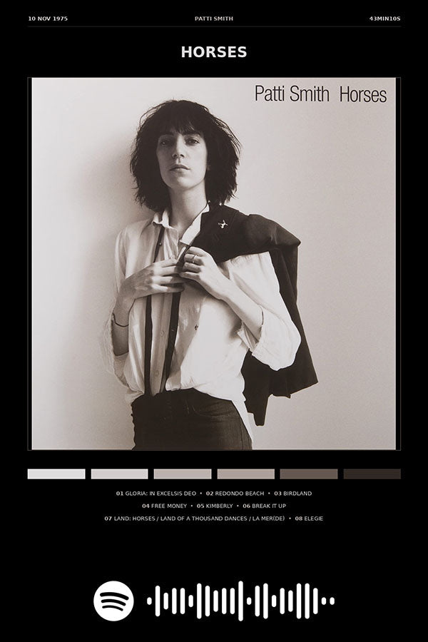 Poster Patti Smith Horses - Blackprint - Artistas do Rock - Pôster sem moldura
