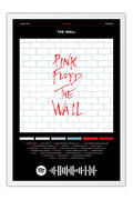 Poster Pink Floyd the Wall - Blackprint - Bandas de Rock - Moldura branca