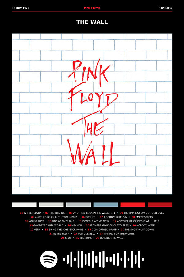Poster Pink Floyd the Wall - Blackprint - Bandas de Rock - Pôster sem moldura
